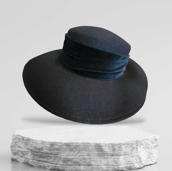 Vintage Burberrys Classic 100% Wool Hat Fedora Black One Size - Picture 8 of 15